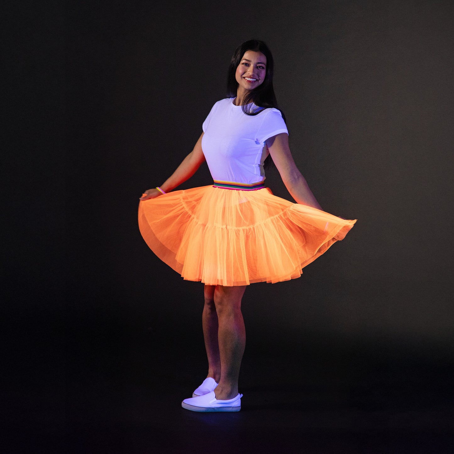 A Leading Role Adult Short Orange Glow Skirt