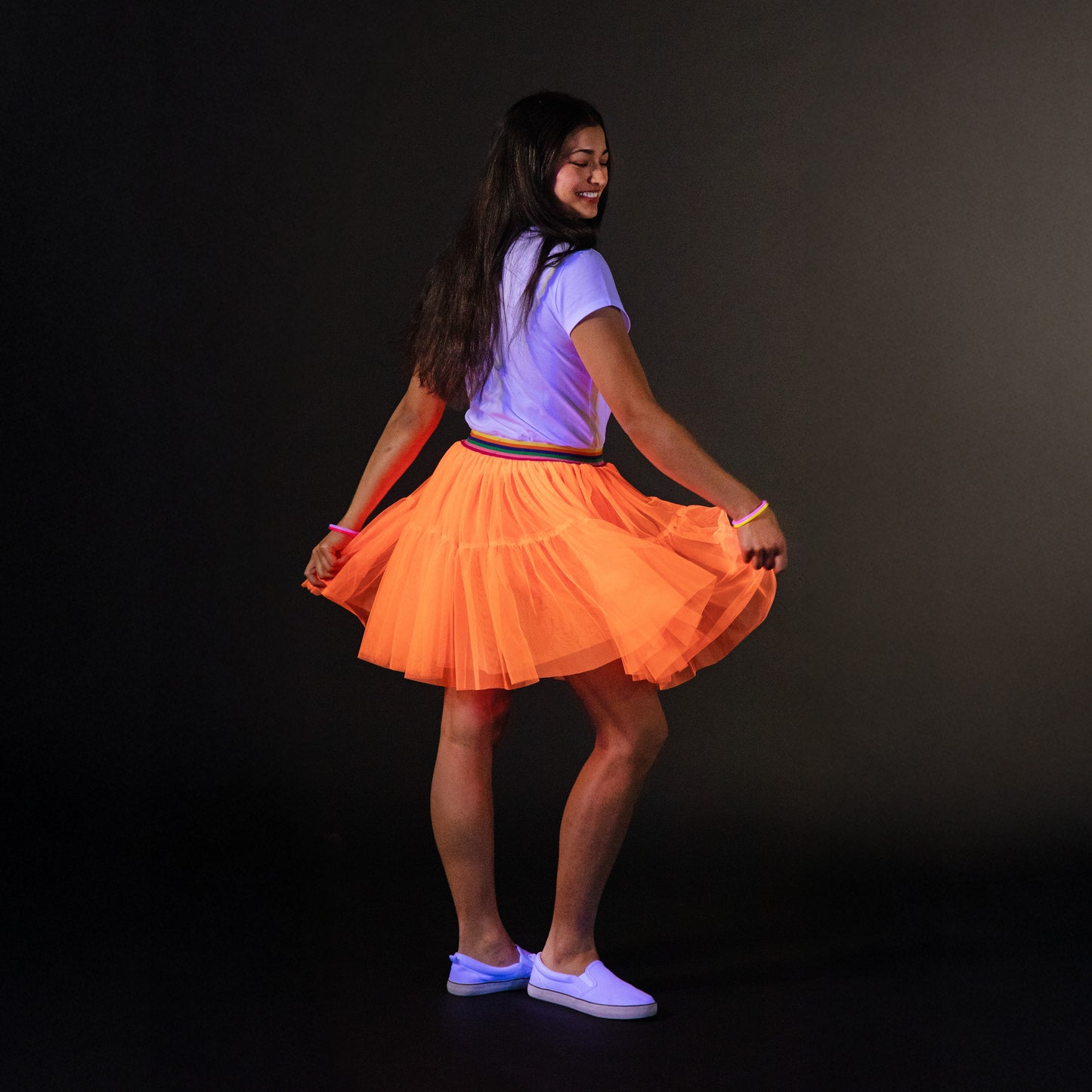 A Leading Role Adult Short Orange Glow Skirt