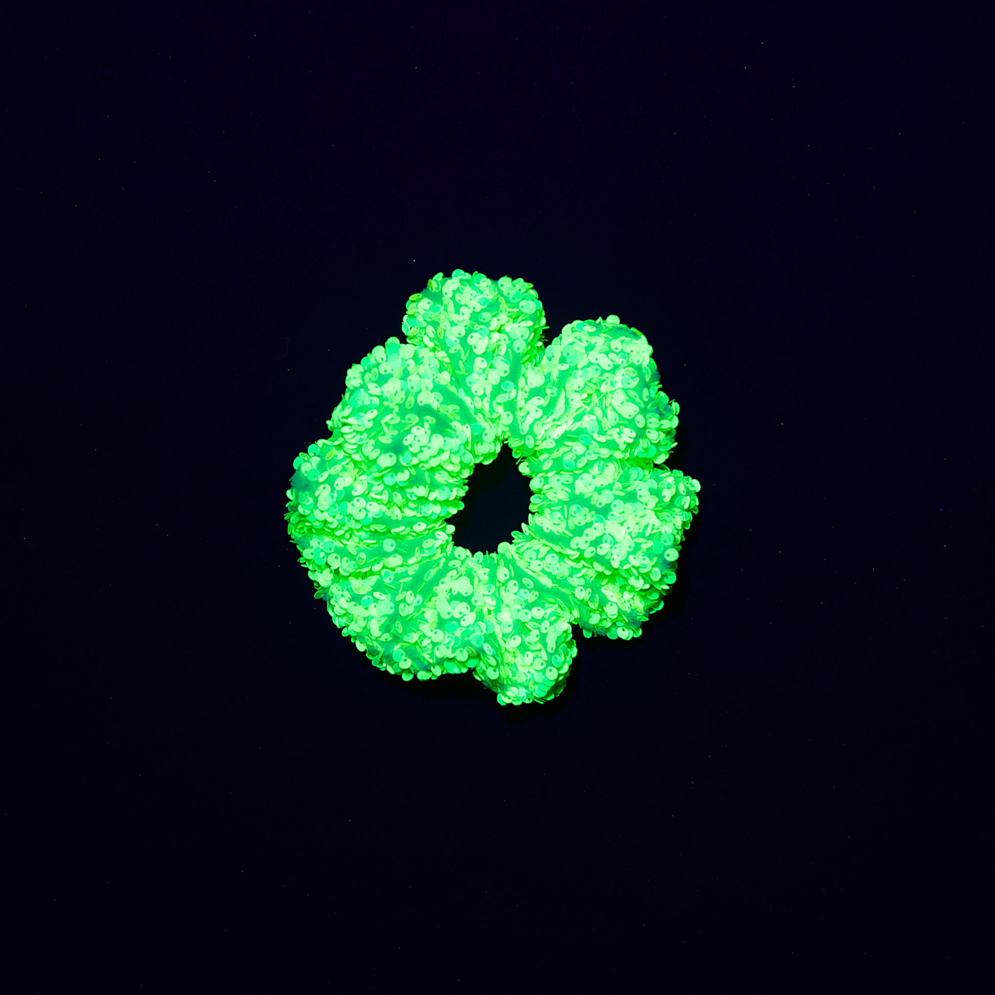 A Leading Role Green Sparkle Glow Scrunchie