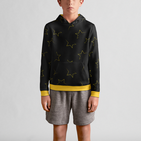 A Leading Role Child Logo Pullover Hoodie - Black Stars