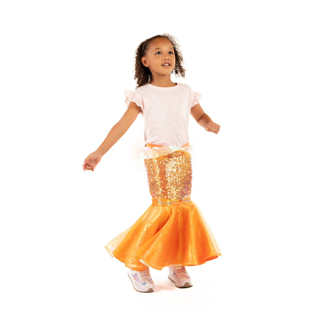 A Leading Role Signature Orange Mermaid Child Transformation Skirt