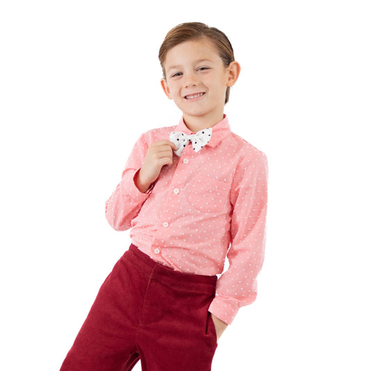 A Leading Role Child Heartbreaker Pink Shirt with Bow Tie