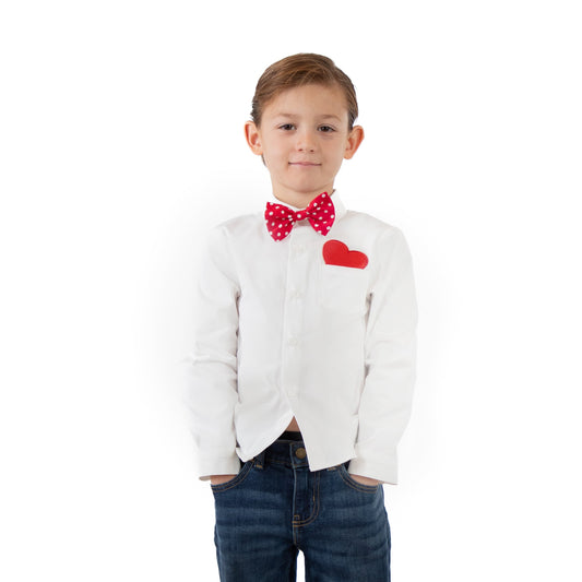 A Leading Role Child Heartbreaker White Shirt with Bow Tie