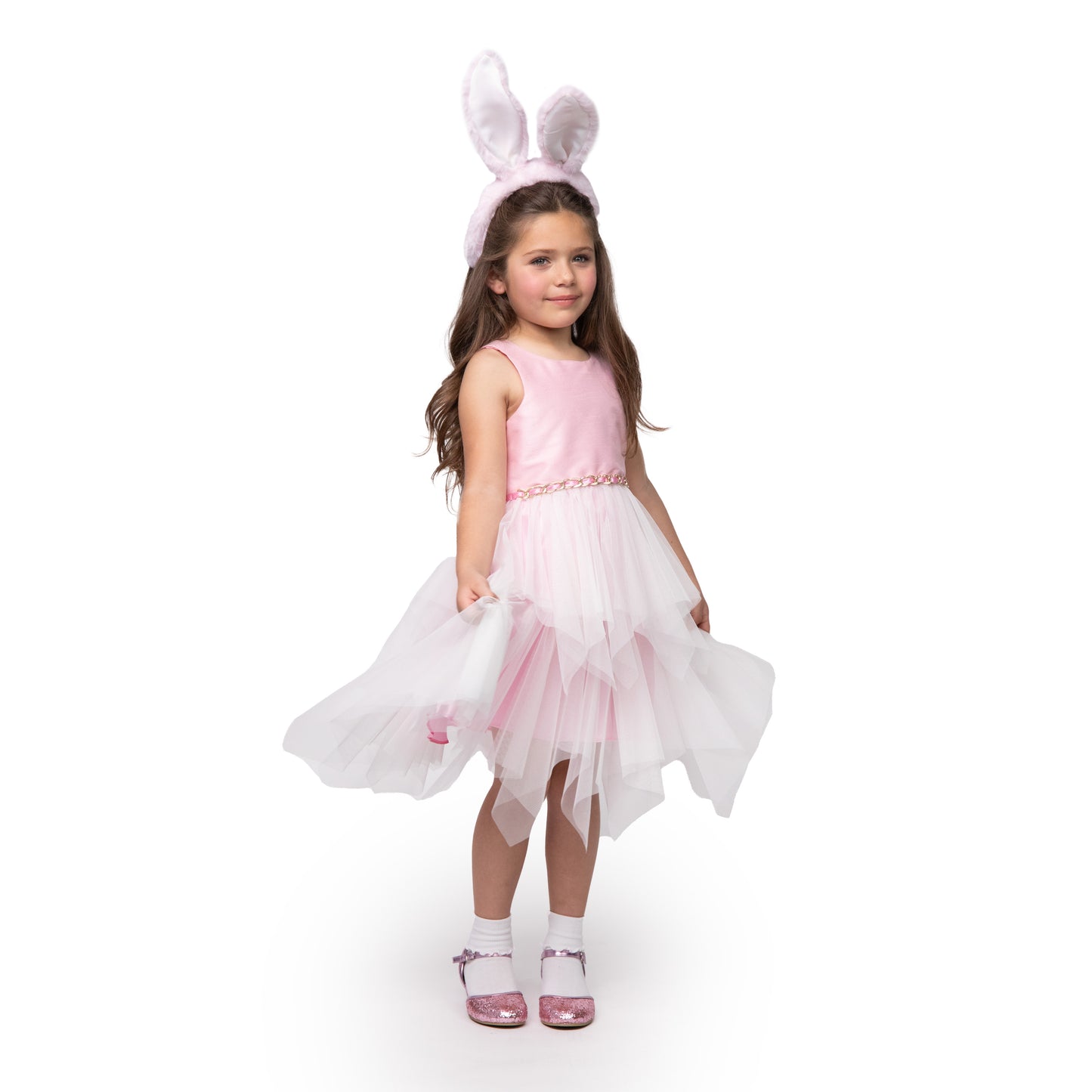 A Leading Role Child Pink Tulle Handkerchief Dress