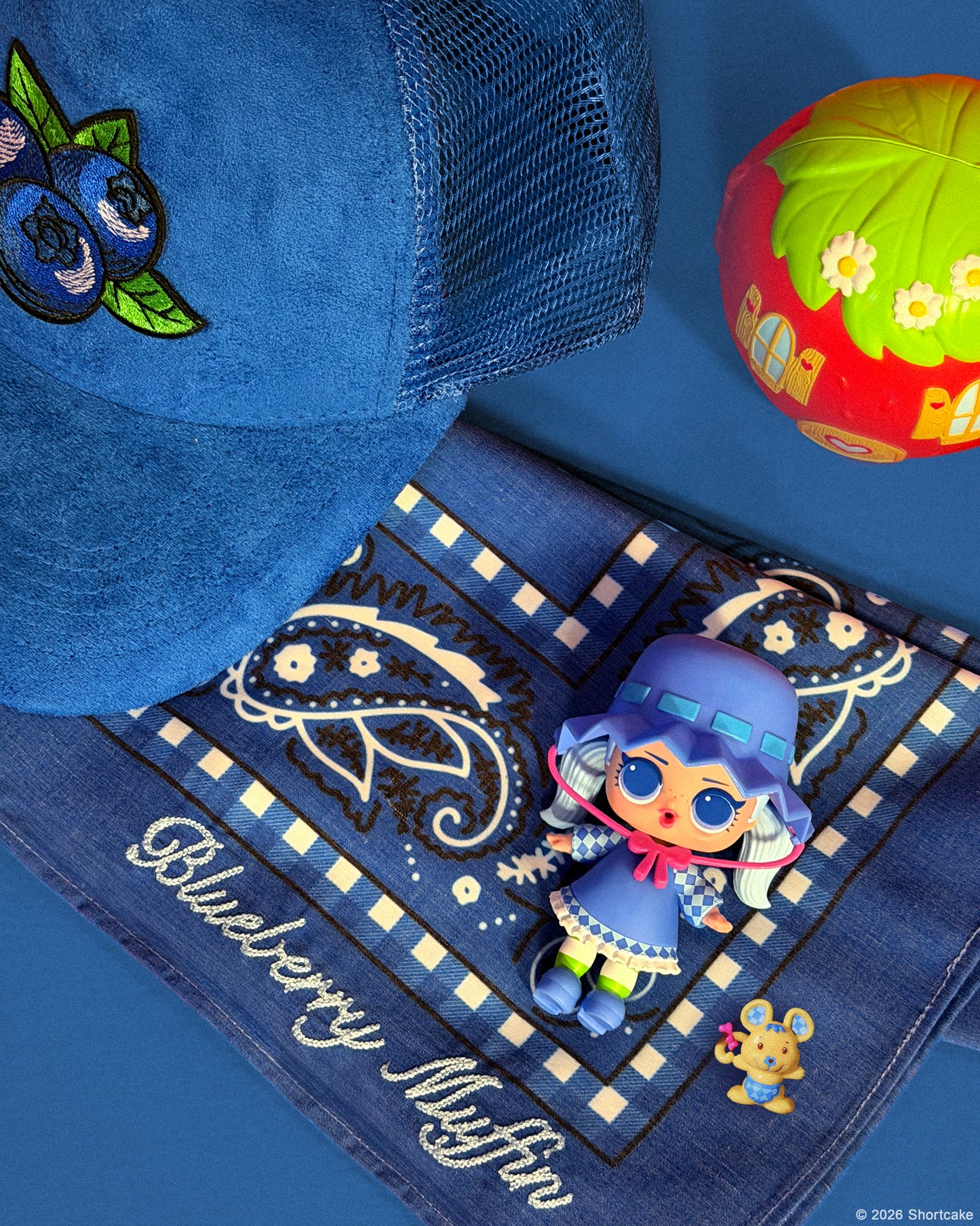 LOL Surprise! x Strawberry Shortcake Blueberry Muffin Retro Mesh Trucker Hat