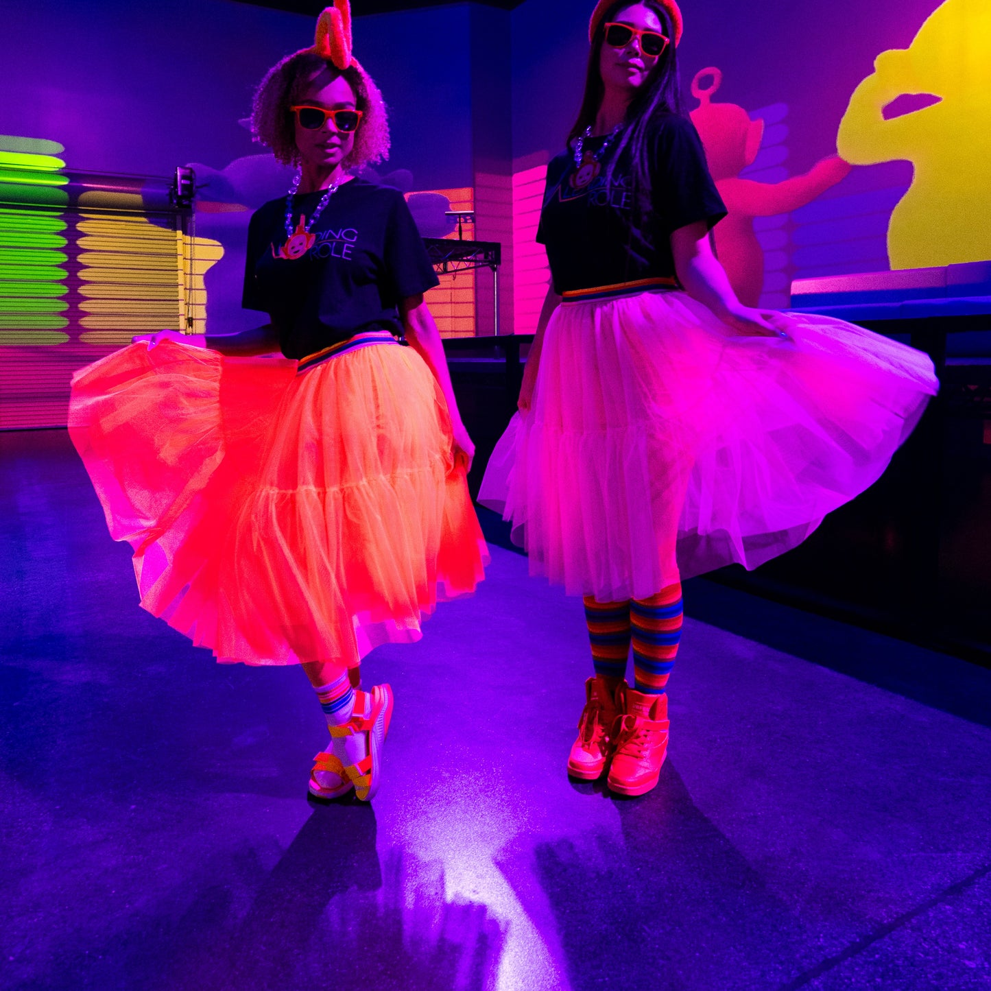 A Leading Role Child Long Pink Glow Skirt