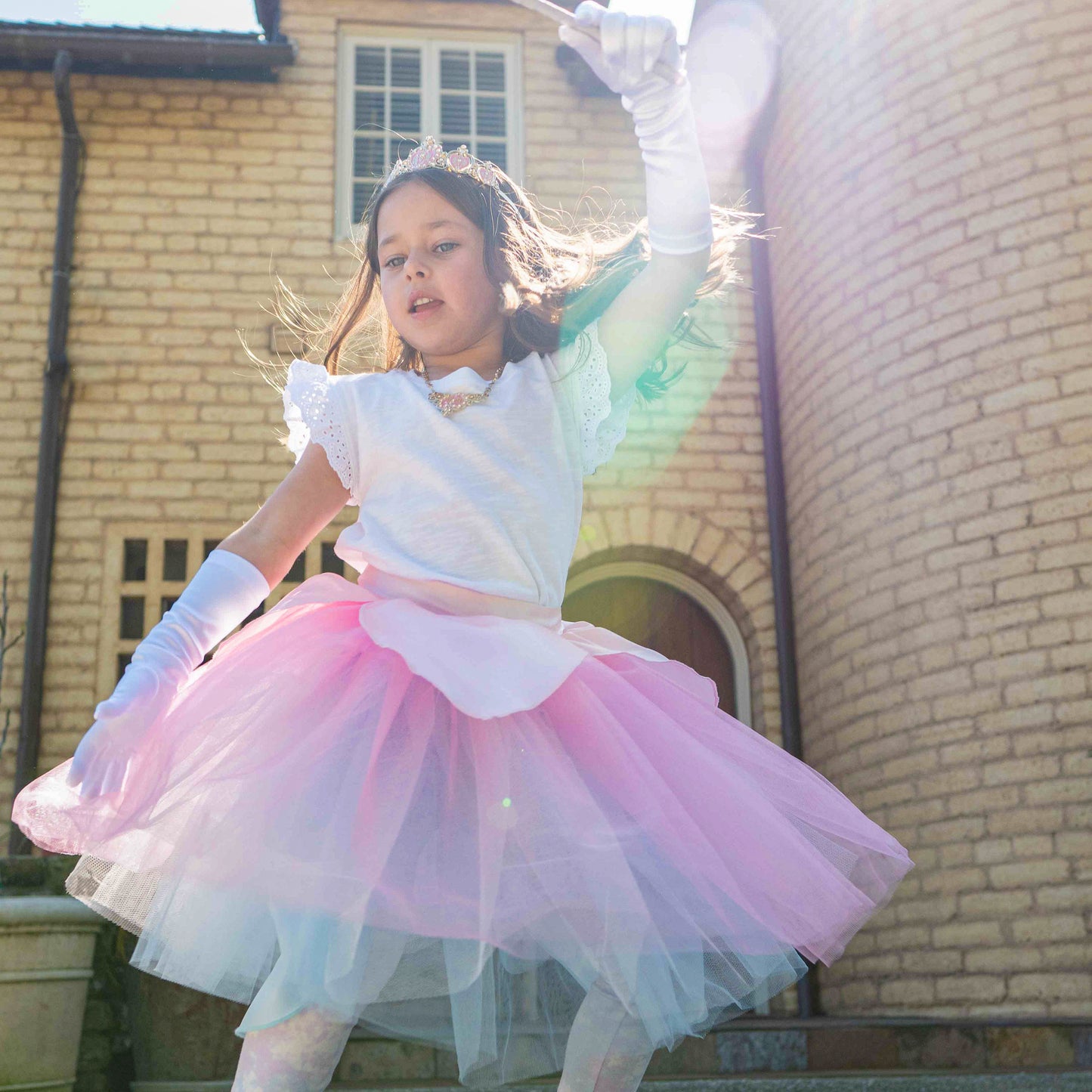 A Leading Role Cinderella and Sleeping Beauty Premium Reversible Child Skirt with Gloves