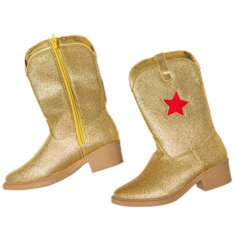 A Leading Role Premium Gold Sparkle Boots