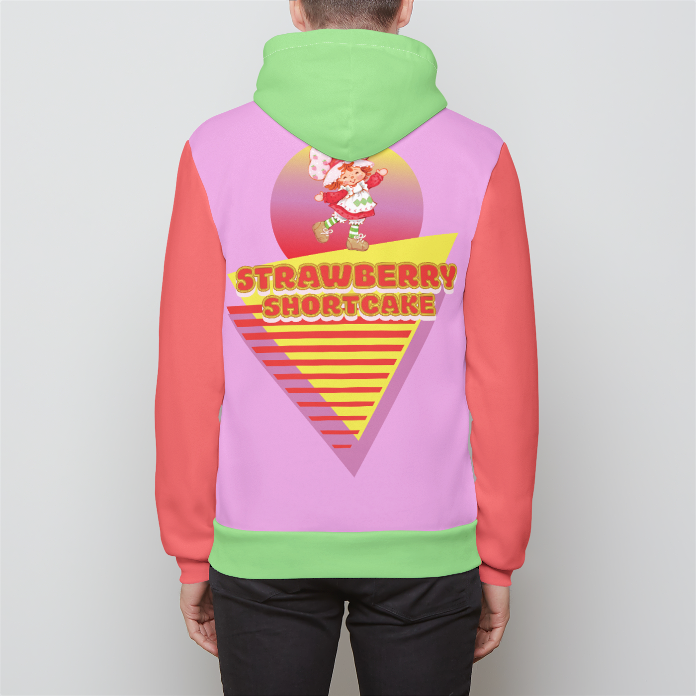 Strawberry Shortcake Retro Color Block Unisex Zip-Up Hoodie