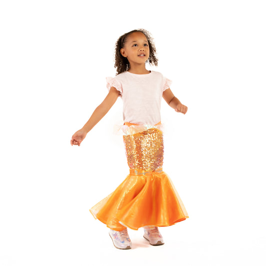 A Leading Role Orange Mermaid Premium Child Transformation Skirt