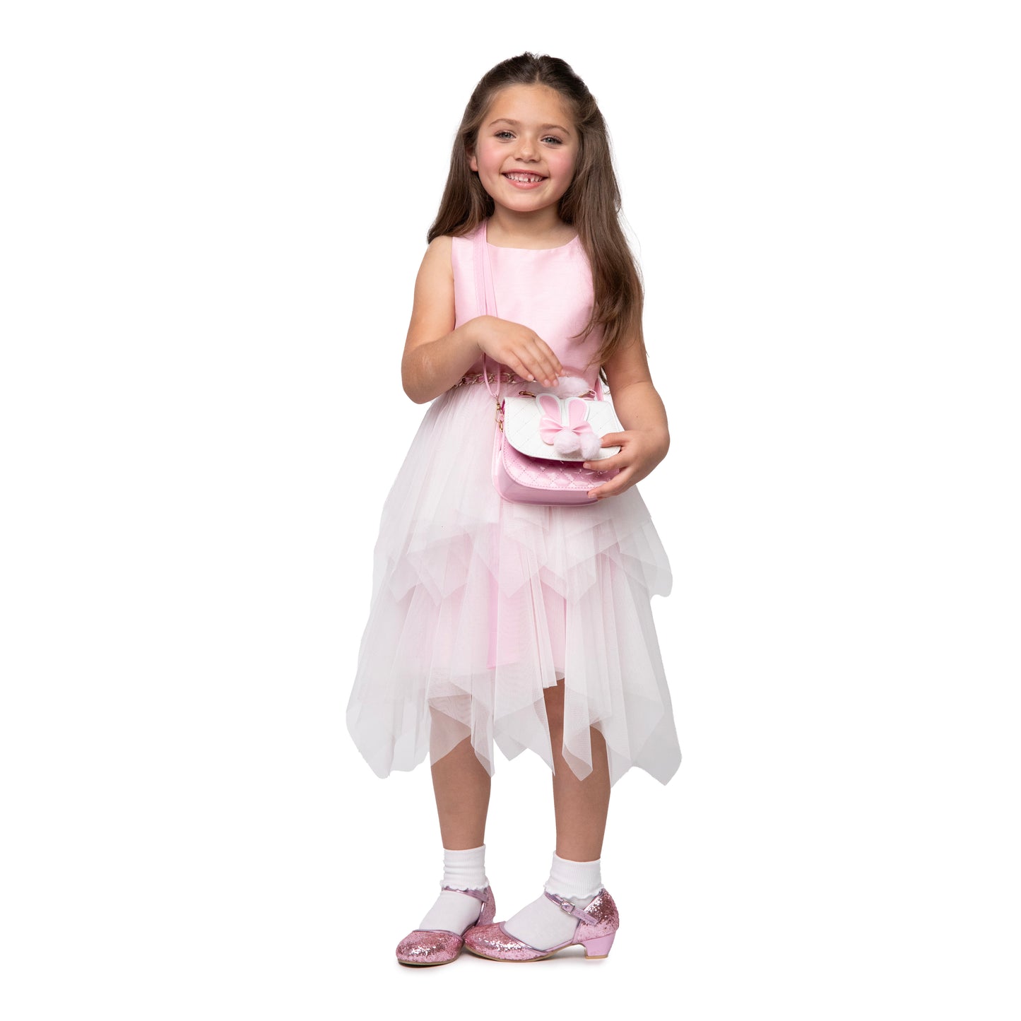 A Leading Role Child Pink Tulle Handkerchief Dress