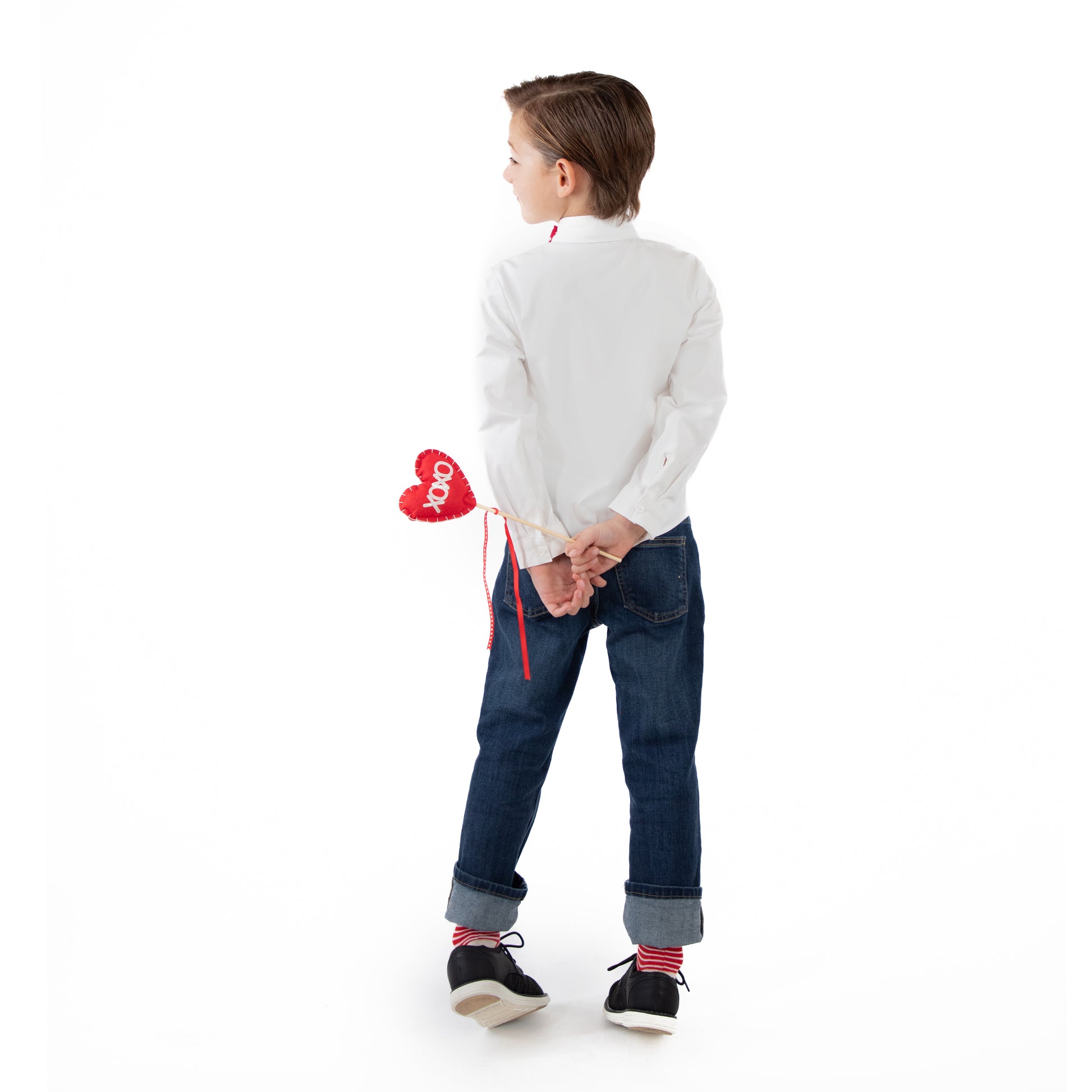 A Leading Role Child Heartbreaker White Shirt with Bow Tie