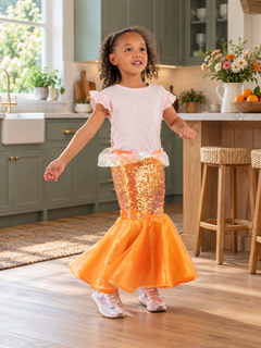 A Leading Role Signature Orange Mermaid Child Transformation Skirt