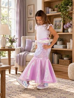 A Leading Role Signature Purple Mermaid Child Transformation Skirt