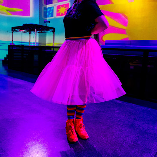 A Leading Role Child Long Pink Glow Skirt