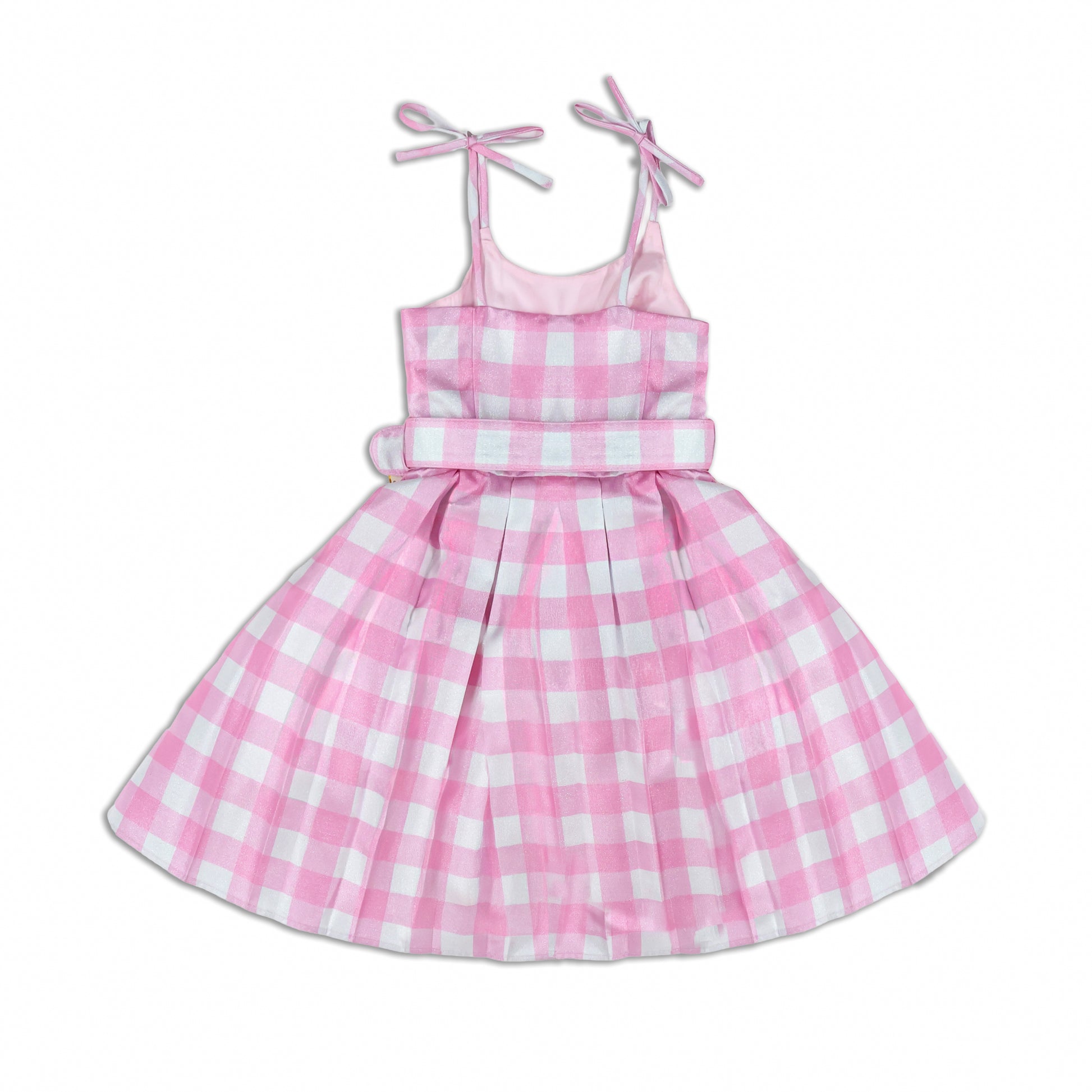 pink and white gingham dress A Leading Role x Mattel Barbie Pink Gingham Premium Child Dress Up -