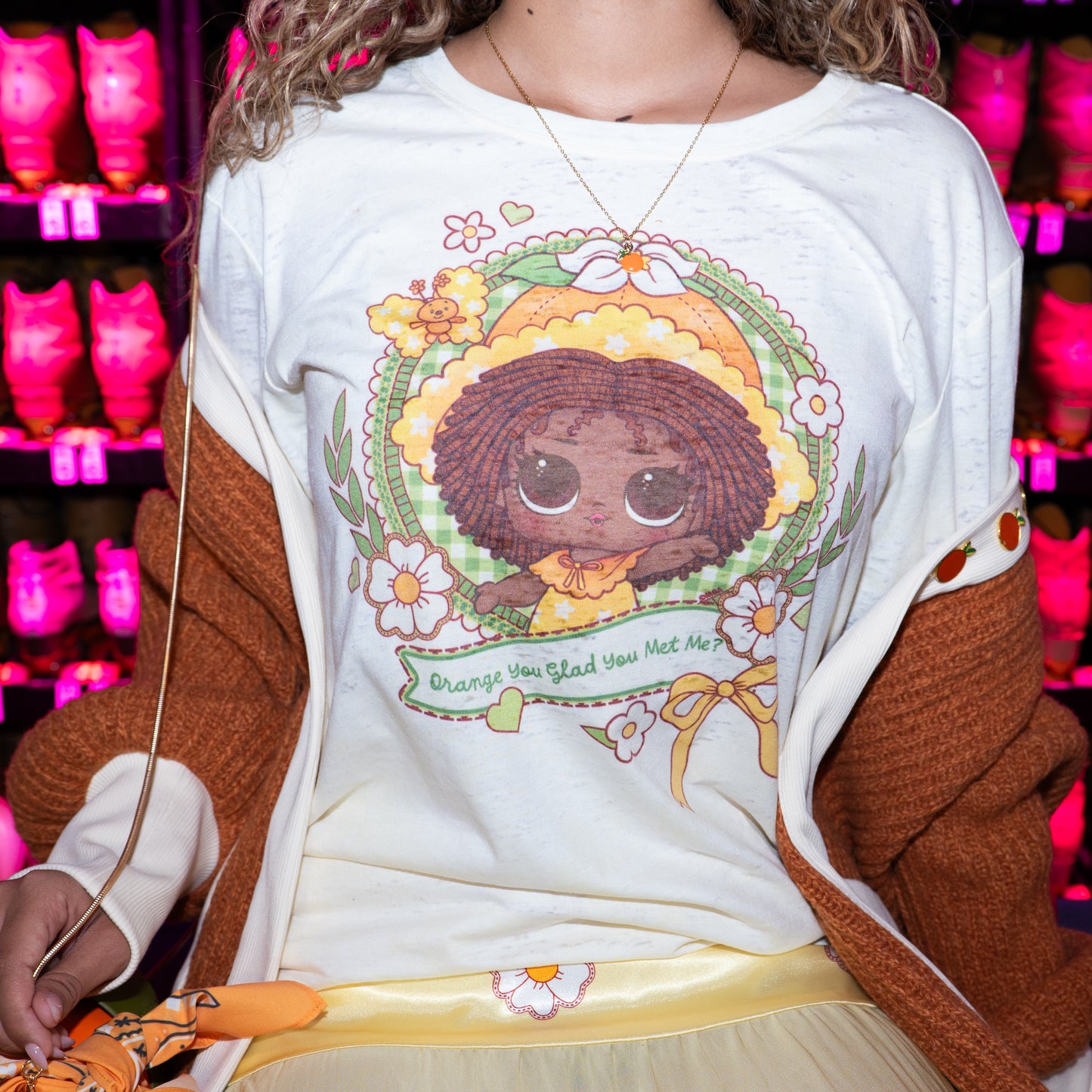 LOL Surprise! x Strawberry Shortcake Orange Blossom Graphic Burnout Tee