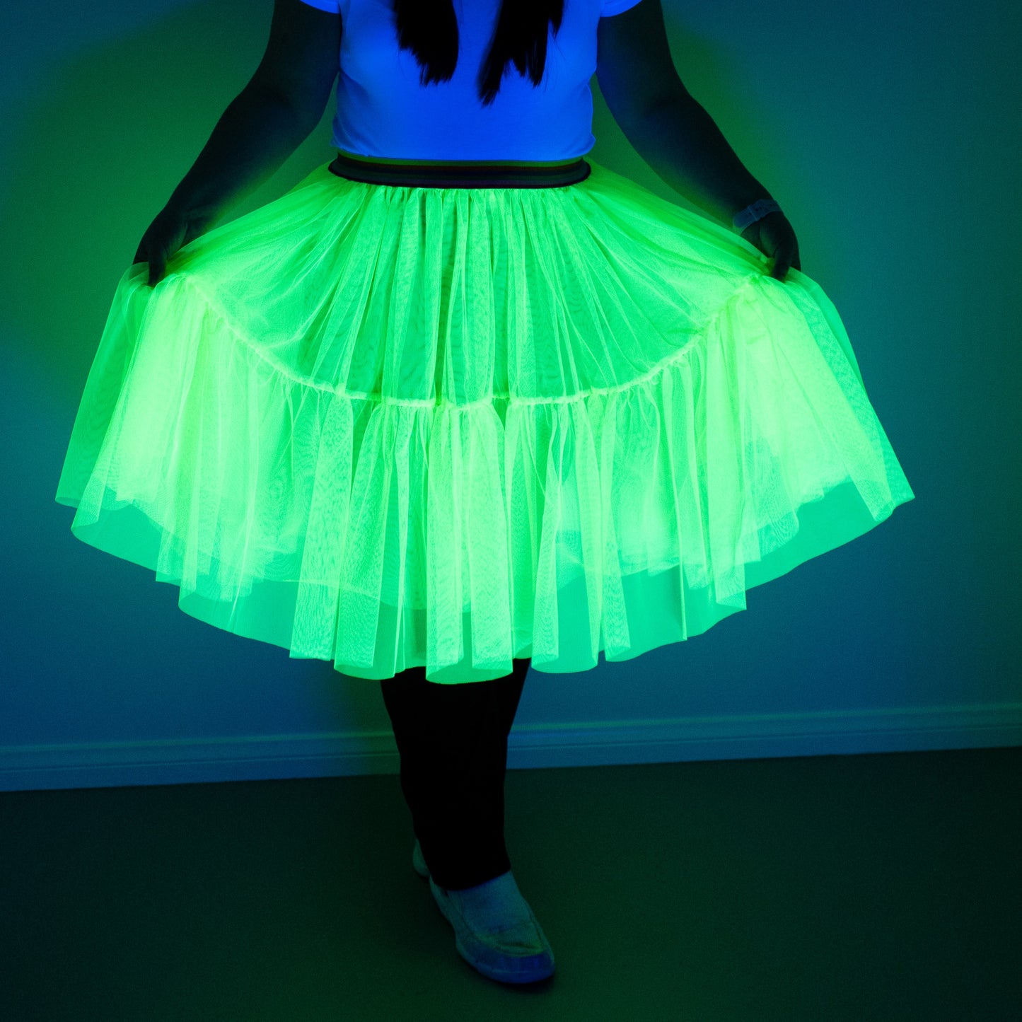 A Leading Role Premium Child Long Neon Yellow Tulle Skirt