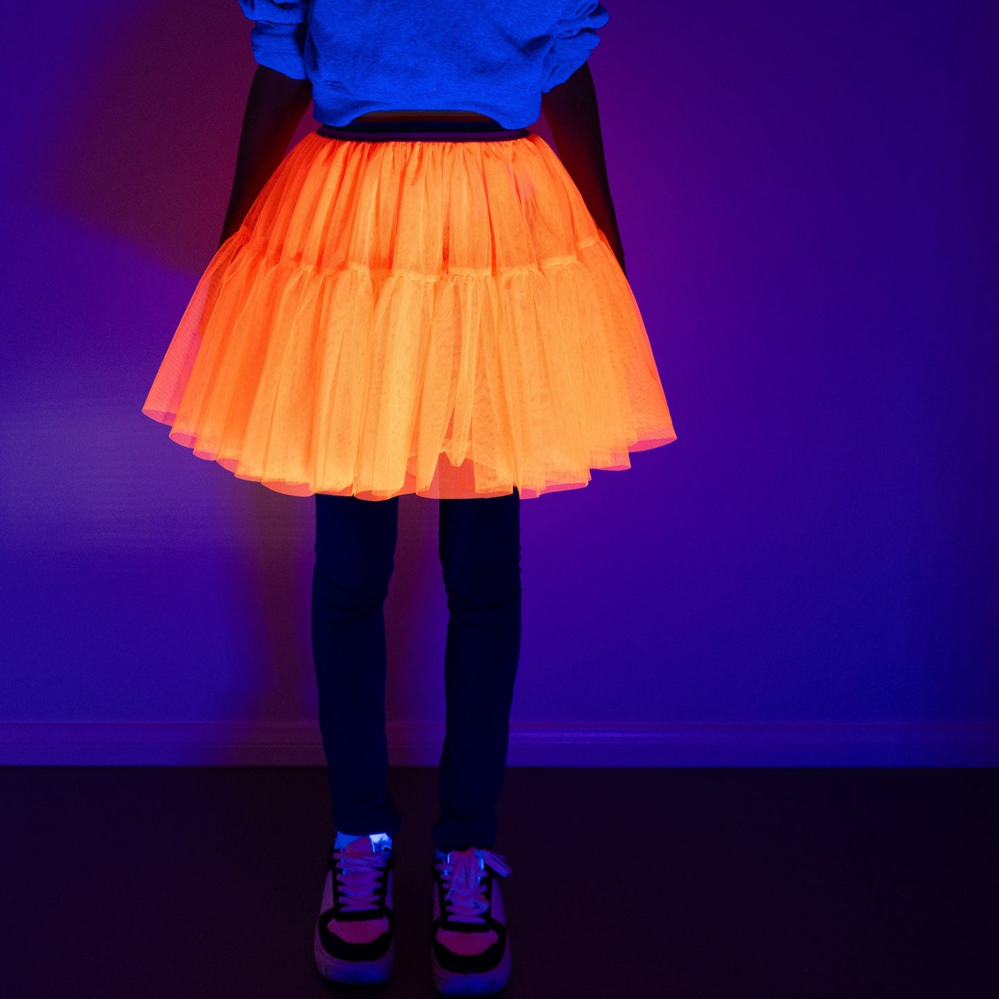 A Leading Role Premium Adult Short Neon Orange Tulle Skirt