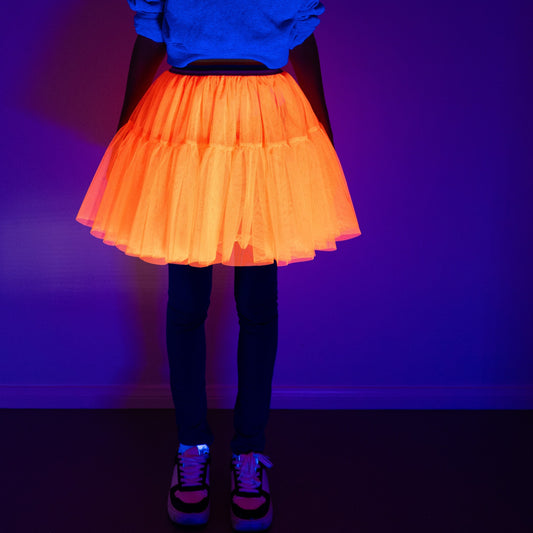 A Leading Role Premium Adult Short Neon Orange Tulle Skirt