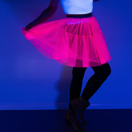 A Leading Role Premium Adult Short Neon Pink Tulle Skirt