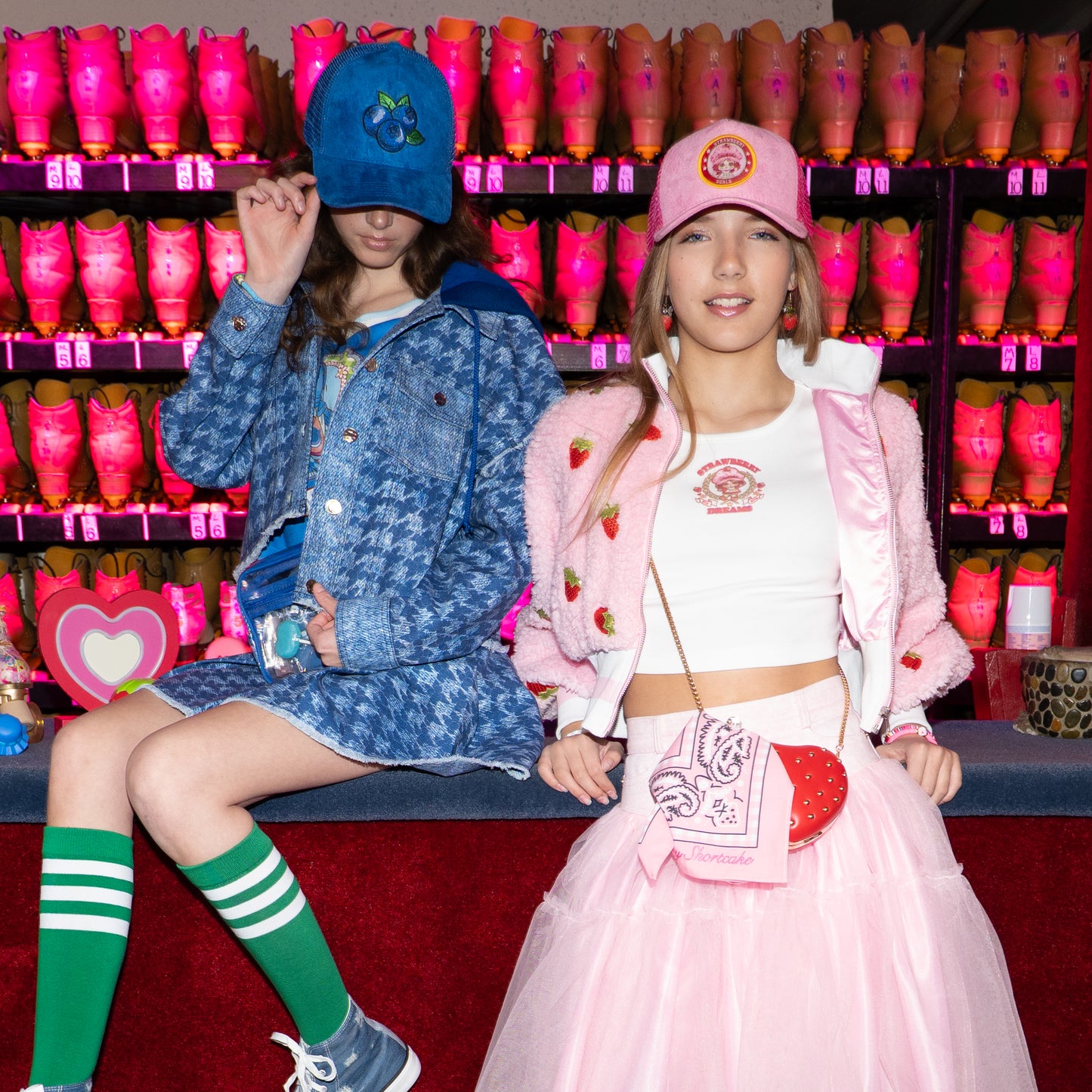 LOL Surprise! x Strawberry Shortcake Blueberry Muffin Berry Houndstooth Denim Hooded Jacket