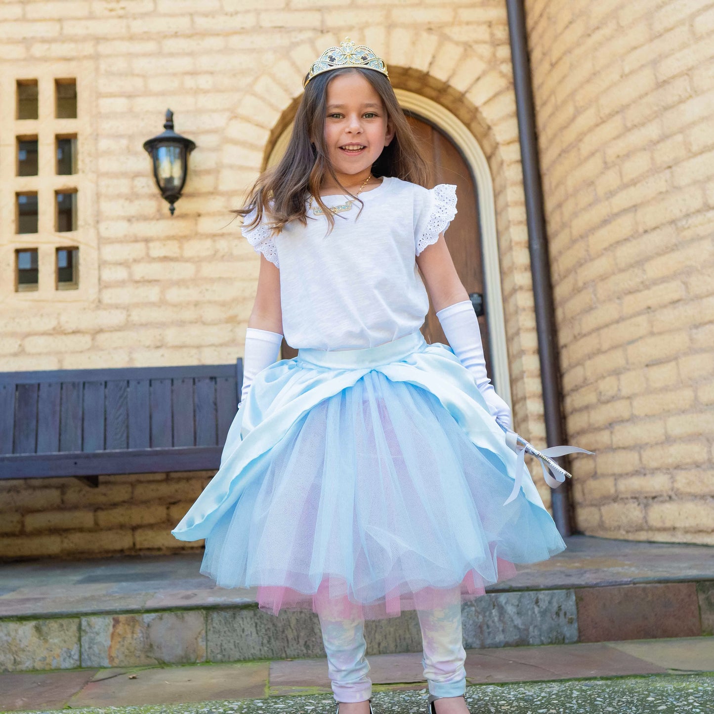 A Leading Role Cinderella and Sleeping Beauty Premium Reversible Child Skirt with Gloves