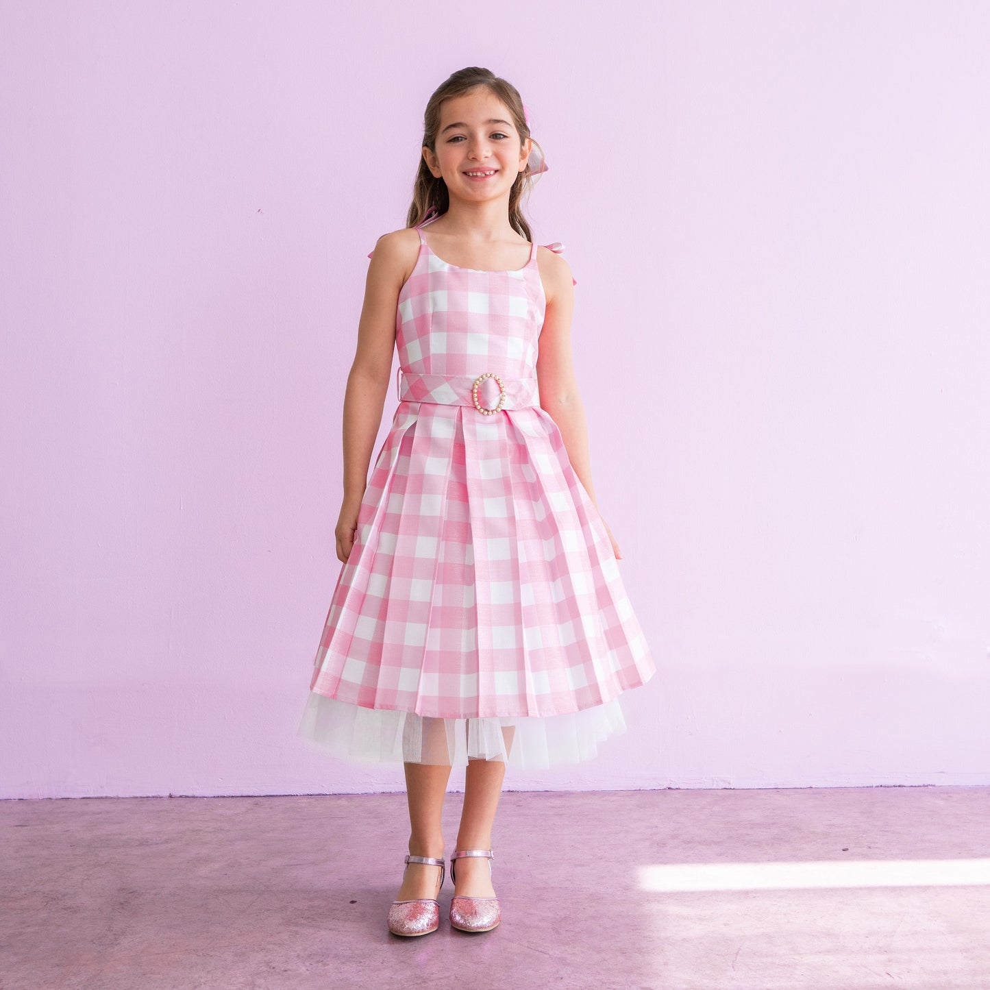 Mattel Barbie Pink Gingham Premium Child Dress Up - Barbie The Movie