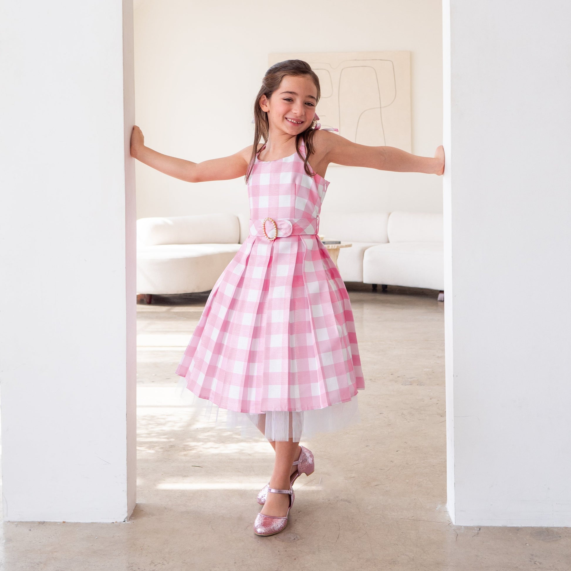 A Leading Role x Mattel Barbie Pink Gingham Premium Child Dress Up