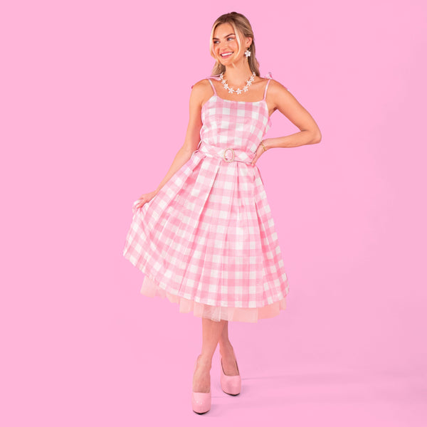A Leading Role x Mattel Premium Barbie The Movie Barbie Pink Gingham Adult Dress Up