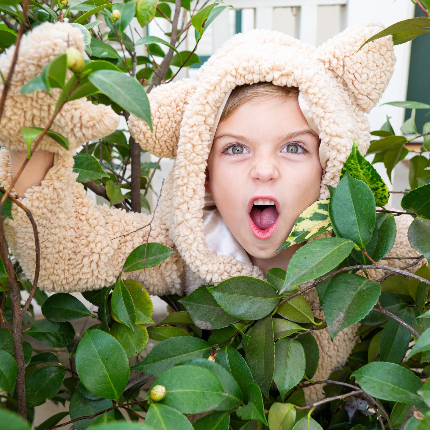 A Leading Role Premium Child Fuzzy Bear Zip-Up Jacket