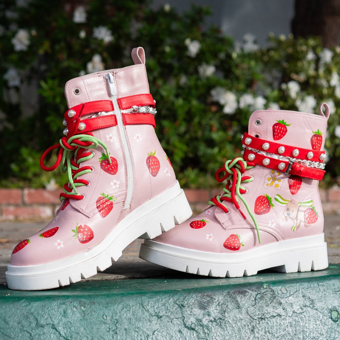Strawberry Shortcake Premium Adult Hand Painted Boots