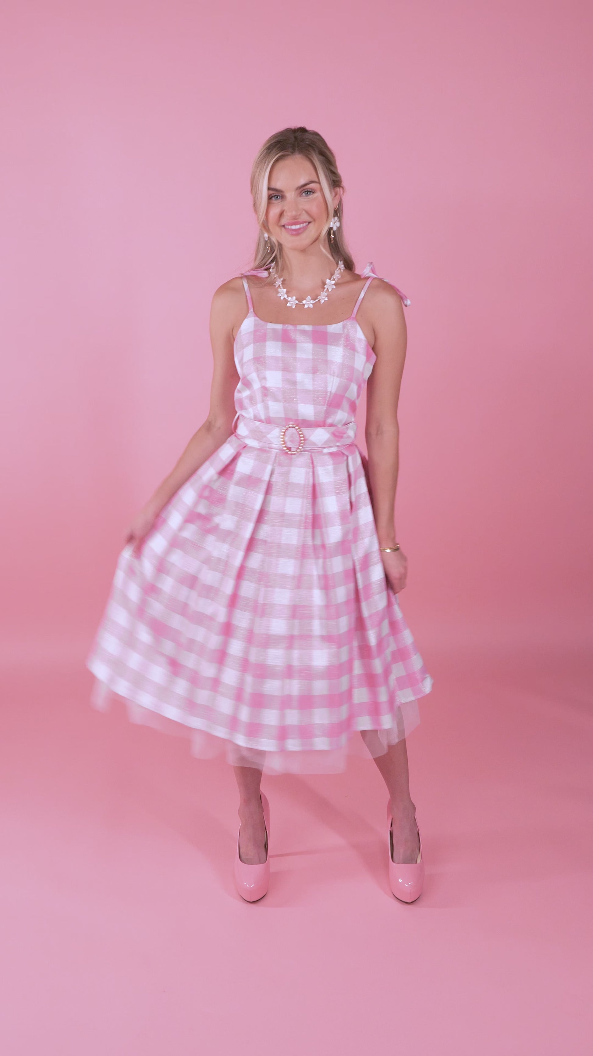 Mattel Barbie Pink Gingham Premium Adult Dress Up - Barbie The Movie