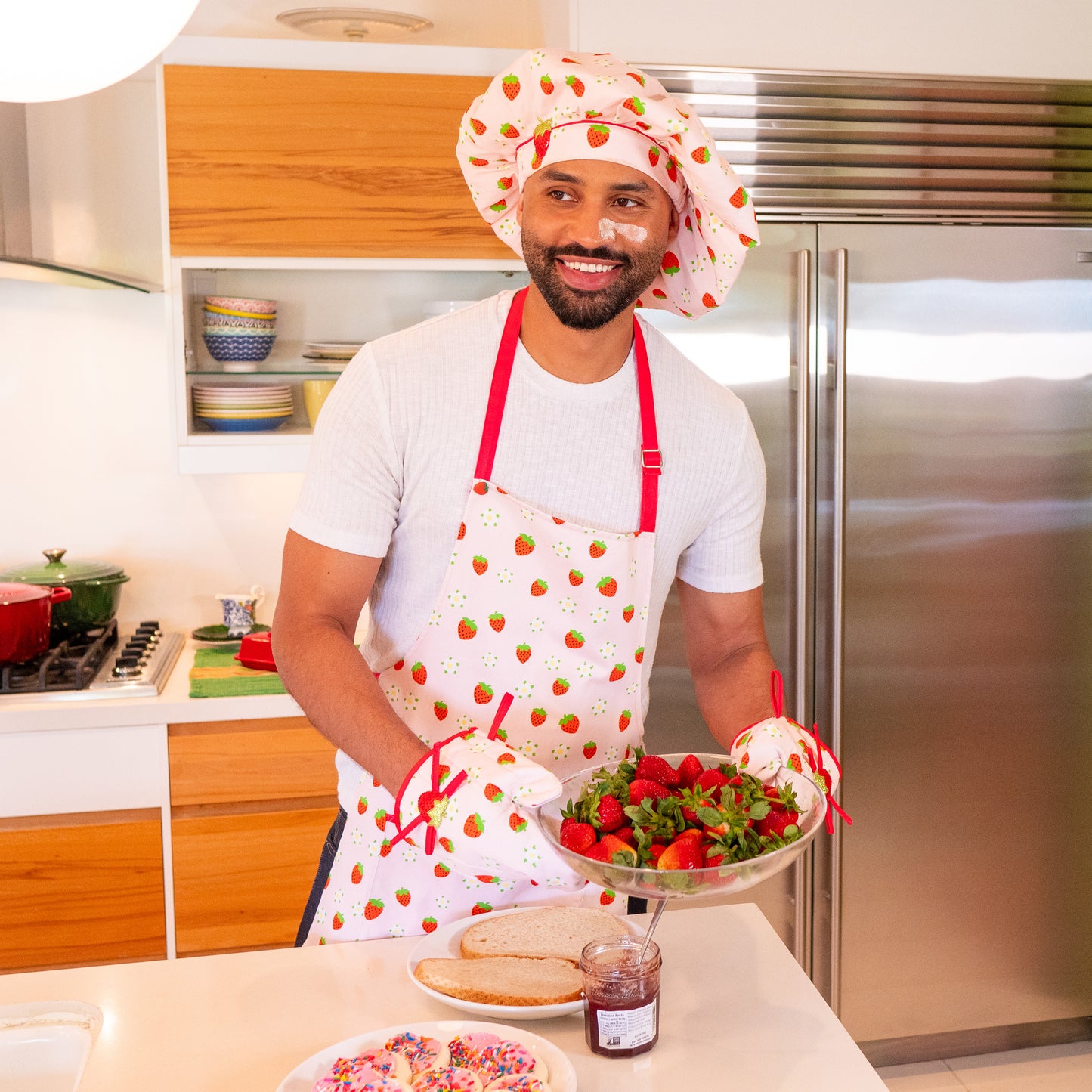 A Leading Role x Strawberry Shortcake Premium Adult Tall Chef Hat